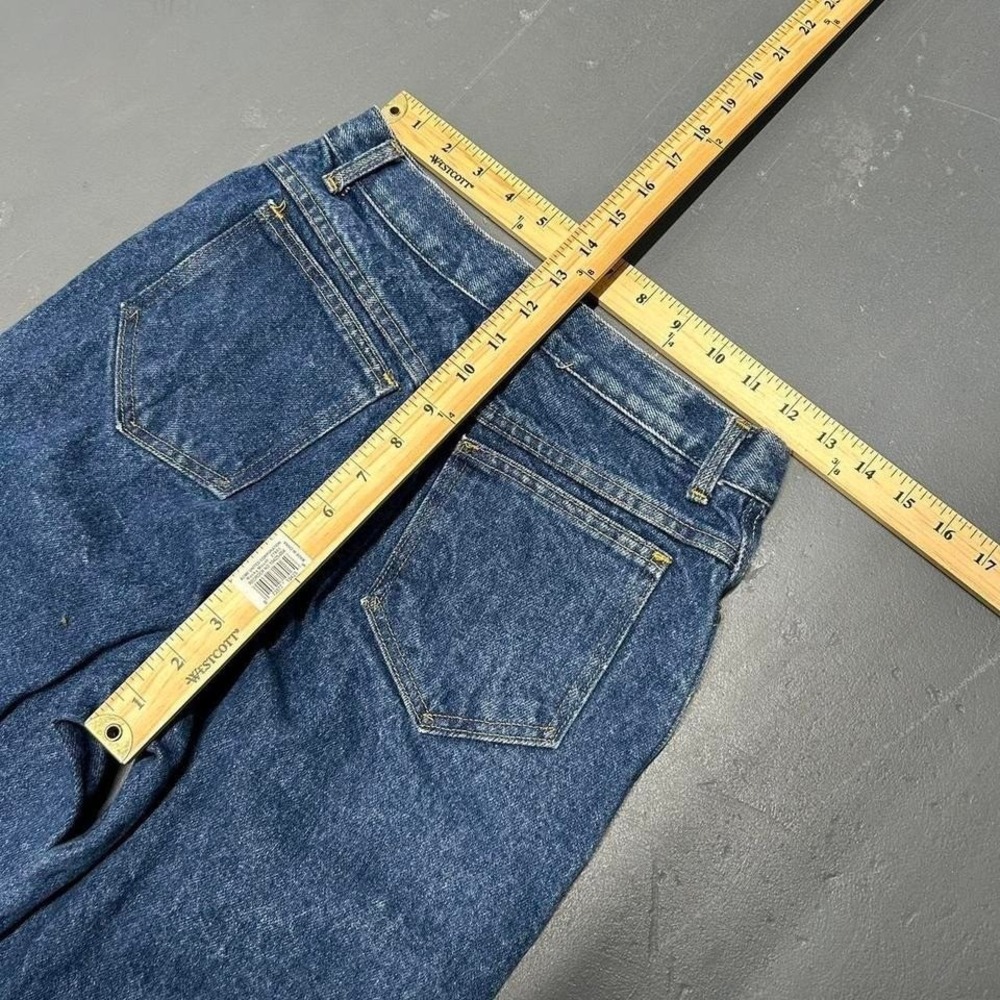 Vintage 90s women's painted surfer graphic straight leg tapered denim jeans - Picture 4 of 5